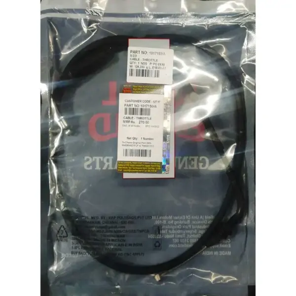 1017150/a Royal Enfield Himalayan Bs4/bs6 Throttle Cable Assembly Until 2021