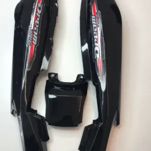 Seat Cowl / Tail Panel For Honda Dream Yuga Black With Red Sticker Set Of 3 Pc Sai-377