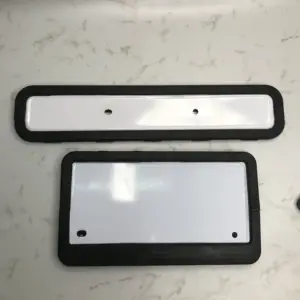 Premium Number Plate Protector Cover Carbon Fibre Black Set Of Two Front And Rear For A Bike