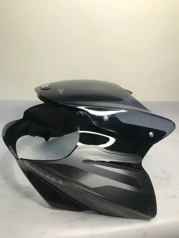 Headlight Visor For Bajaj Discover 135 Cc Digital Meter - Black With Grey Sticker Sai 533 - Image 4