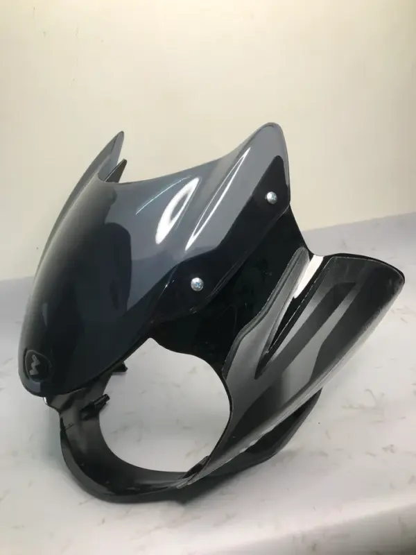 Headlight Visor For Bajaj Discover 135 Cc Digital Meter - Black With Grey Sticker Sai 533 - Image 3