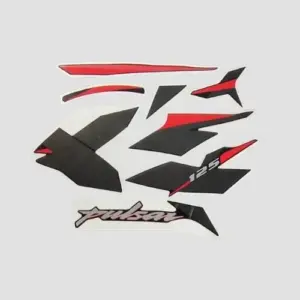 Stckr Set Pulsar 125 Bs6 [2021] Blk/red