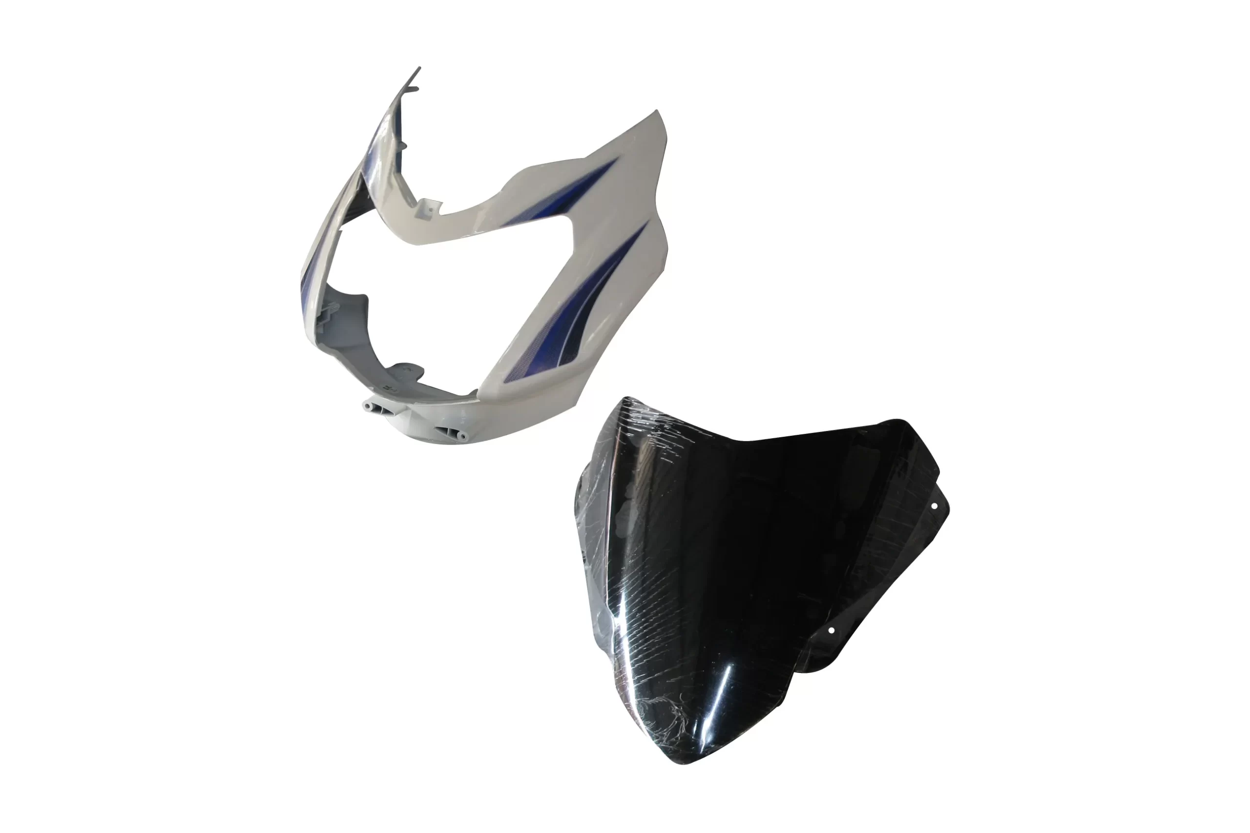 Head Light Visor/mask-tvs Star Sport Latest (type-3) White (blue Stk)