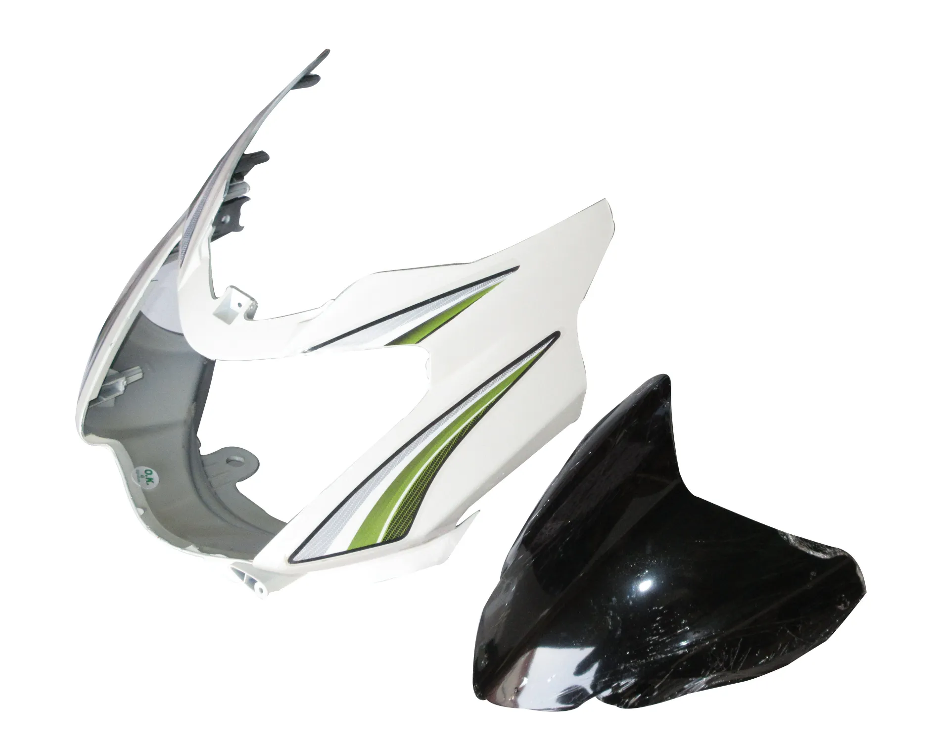 Head Light Visor/mask-tvs Star Sport (type-3) White (green Stk)