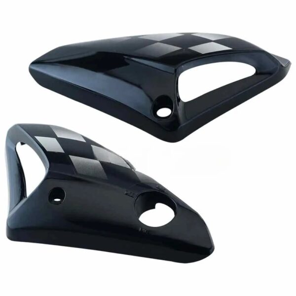 Tank Side Cover/panel Set (lh+rh)-hero Honda  Glamour N/m Black (silver Stk)