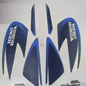 Sticker Kit -hero Honda Splendor Plus (tank Color -silver At Blue)