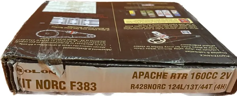 Apache Rtr 160 2v Rolon Brass Chain Sprocket Kit Compatible For Old Models | Kit Norc F 383