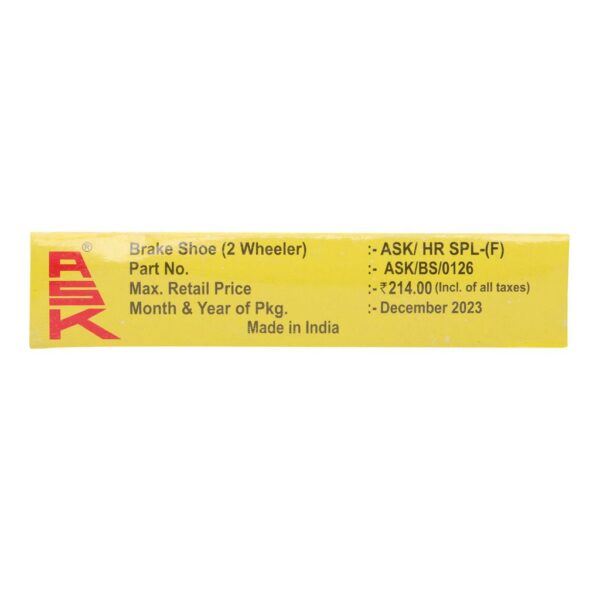 Ask Brake Shoe For Hero Splendor (5 Units) - Image 3