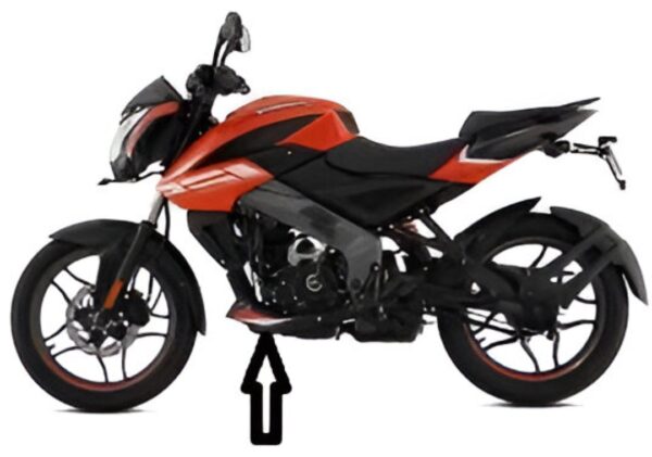 Belly Pan Right Hand Satin Black Orange Dec For Bajaj Pulsar NS125