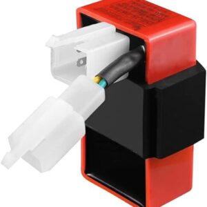 Deutsche Red Twin Spark Cdi (6 Pole 5 Pin + 2 Pin) Fit For Bajaj Ct-100 / Discover 110 / Platina 100 (analog) With White Coupler