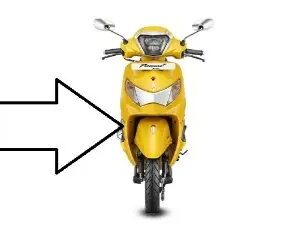 Front Lower Cover Jubilant Yellow For Pleasure + 110 | Pleasure Plus | Pleasure Xtec | Hero