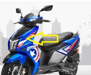 Front Panel For Ntorq 125 Super Squad Blue (captain America) | Tvs