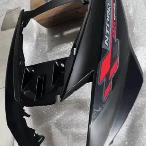 Front Panel Matt Black With Red Tapeset For Tvs Ntorq 125 Racing Edition