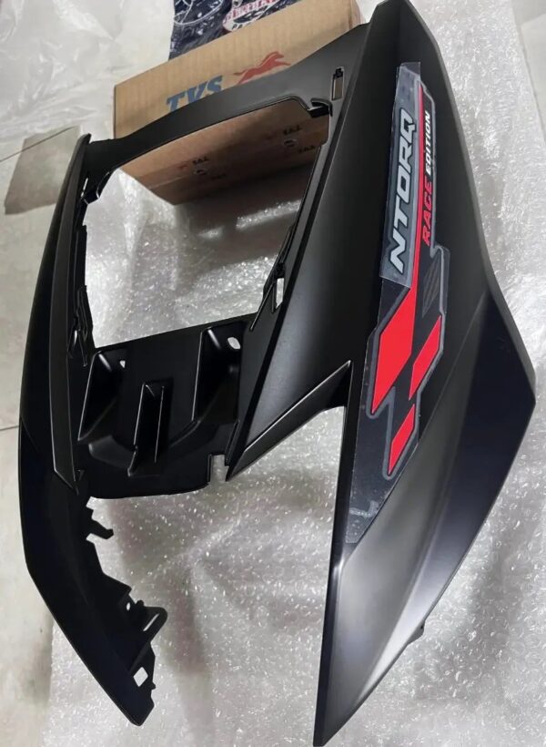 Front Panel Matt Black With Red Tapeset For TVS Ntorq 125 Racing Edition