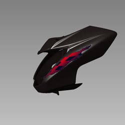 Front Visor (black-1) For Hero Glamour / Glamour Fi
