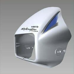 Front Visor (silver Metallic) For Hero Splendor Pro