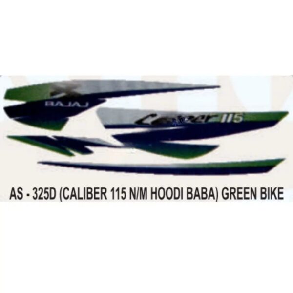 Graphics Sticker Set For Bajaj Caliber 115 | New Model | Hoodi Baba | Green Vehicle | Both Sides