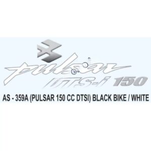 Graphics Sticker Set For Bajaj Pulsar 150cc Dtsi | Analog Meter | Black Vehicle | White Sticker | Both Sides