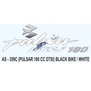 Graphics Sticker Set For Bajaj Pulsar 180cc Dtsi | Analog Meter | Black Vehicle | White Sticker | Both Sides