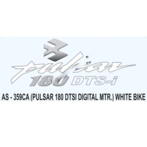 Graphics Sticker Set For Bajaj Pulsar 180cc Dtsi | Digital Meter | White Vehicle | Both Sides