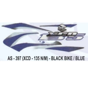 Graphics Sticker Set For Bajaj Xcd 135 | New Model | Black Vehicle | Blue Sticker | Both Sides
