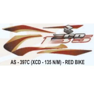 Graphics Sticker Set For Bajaj Xcd 135 | New Model | Red Vehicle | Both Sides