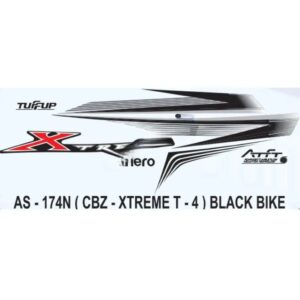 Graphics Sticker Set For Hero Cbz Xtreme | Type 4 | Black Vehicle | Both Sides