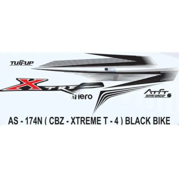 Graphics Sticker Set For Hero Cbz Xtreme | Type 4 | Black Vehicle | Both Sides