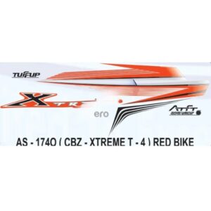 Graphics Sticker Set For Hero Cbz Xtreme | Type 4 | Red Vehicle | Both Sides