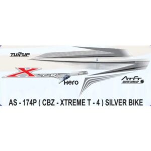 Graphics Sticker Set For Hero Cbz Xtreme | Type 4 | Silver Vehicle | Both Sides