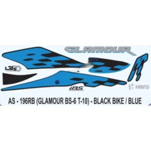 Graphics Sticker Set For Hero Glamour I3s Bs6 | Type 10 | Black Vehicle | Blue Sticker | Both Sides