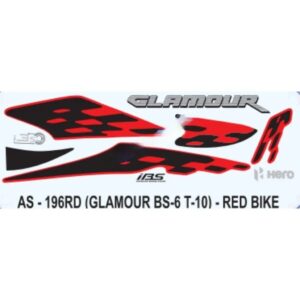 Graphics Sticker Set For Hero Glamour I3s Bs6 | Type 10 | Red Vehicle | Red Sticker | Both Sides