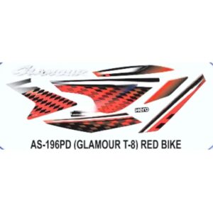 Graphics Sticker Set For Hero Glamour I3s | Type 8 | Red Vehicle | Both Sides