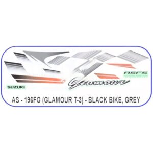 Graphics Sticker Set For Hero Glamour | Type 3 | Asfs | Black Vehicle | Grey Sticker | Both Sides