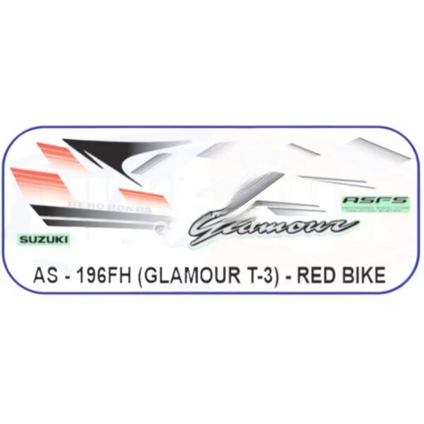 Graphics Sticker Set For Hero Glamour | Type 3 | Asfs | Red Vehicle | Both Sides