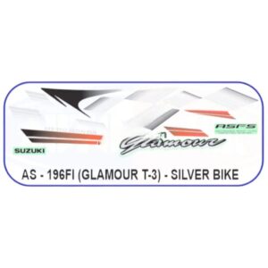 Graphics Sticker Set For Hero Glamour | Type 3 | Asfs | Slver Vehicle | Both Sides