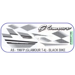 Graphics Sticker Set For Hero Glamour | Type 4 | Asfs | Black Vehicle | Both Sides