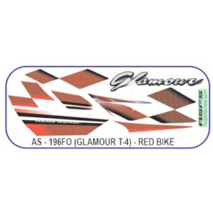 Graphics Sticker Set For Hero Glamour | Type 4 | Asfs | Red Vehicle | Both Sides