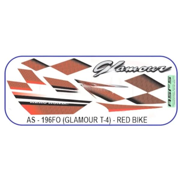 Graphics Sticker Set For Hero Glamour | Type 4 | Asfs | Red Vehicle | Both Sides