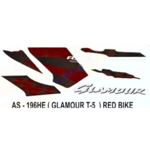 Graphics Sticker Set For Hero Glamour | Type 5 | Asfs | Red Vehicle | Both Sides