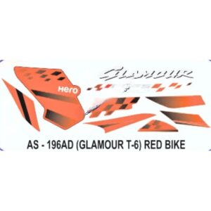 Graphics Sticker Set For Hero Glamour | Type 6 | Asfs | Red Vehicle | Both Sides