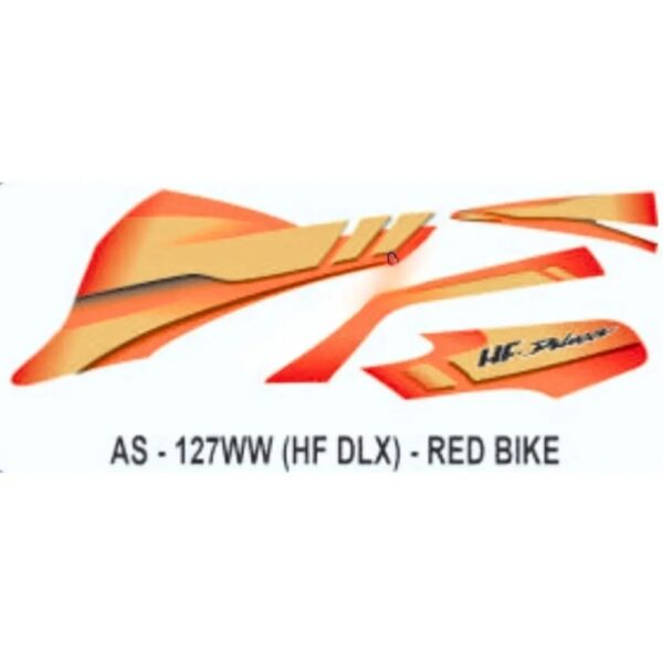 Graphics Sticker Set For Hero Hf Deluxe | Red Vehicle | Both Sides