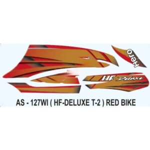 Graphics Sticker Set For Hero Hf Deluxe | Type 2 | Red Vehicle | Both Sides