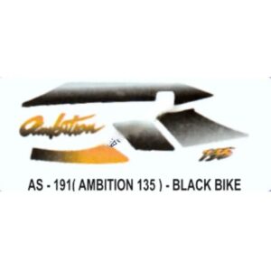 Graphics Sticker Set For Hero Honda Ambition | Black Vehicle | Both Sides