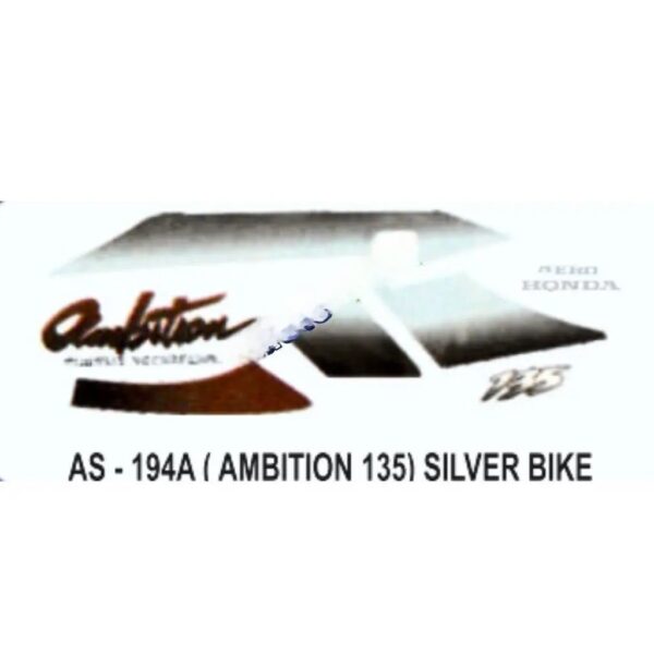 Graphics Sticker Set For Hero Honda Ambition | Silver Vehicle | Both Sides