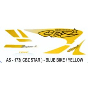 Graphics Sticker Set For Hero Honda Cbz Star | Blue Vehicle | Yellow Sticker | Both Sides