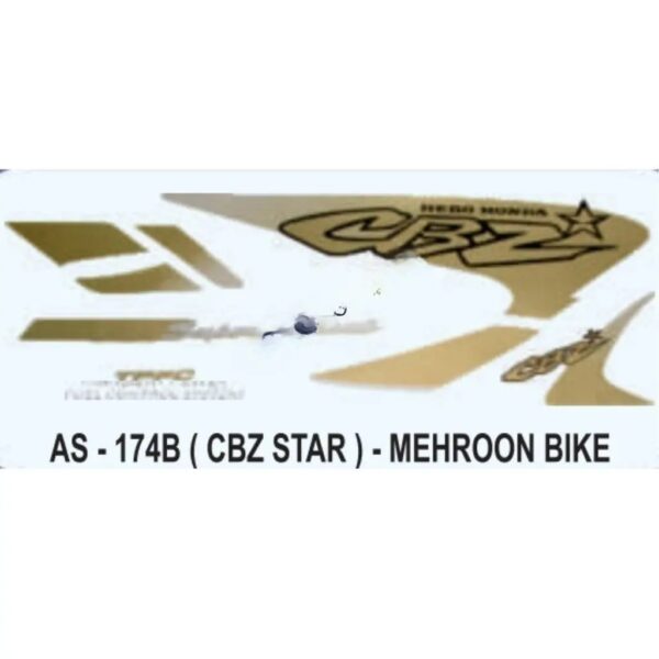 Graphics Sticker Set For Hero Honda Cbz Star | Mehroon Vehicle | Both Sides