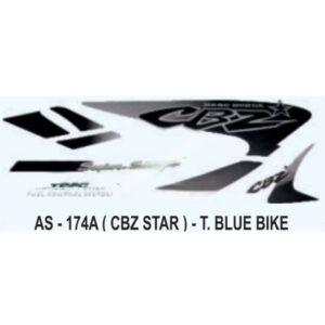 Graphics Sticker Set For Hero Honda Cbz Star | Turqoise Blue Vehicle | Both Sides
