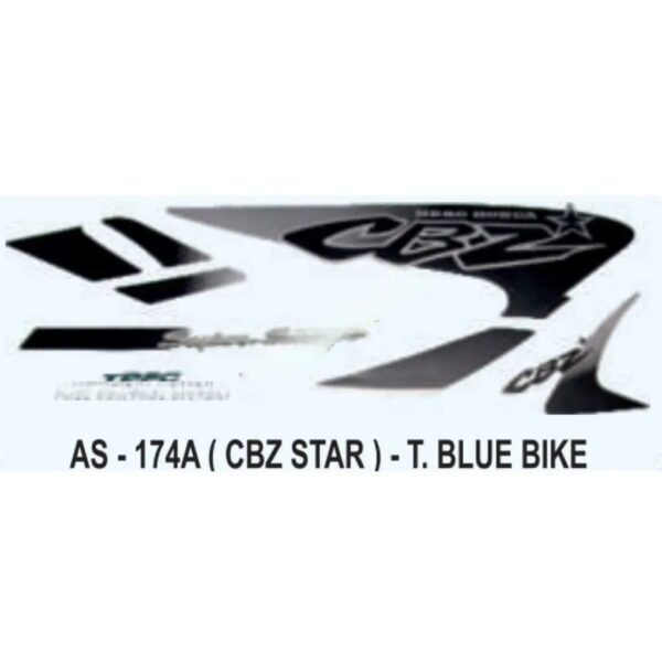 Graphics Sticker Set For Hero Honda Cbz Star | Turqoise Blue Vehicle | Both Sides