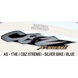 Graphics Sticker Set For Hero Honda Cbz Xtreme | Silver Vehicle | Blue Sticker | Both Sides